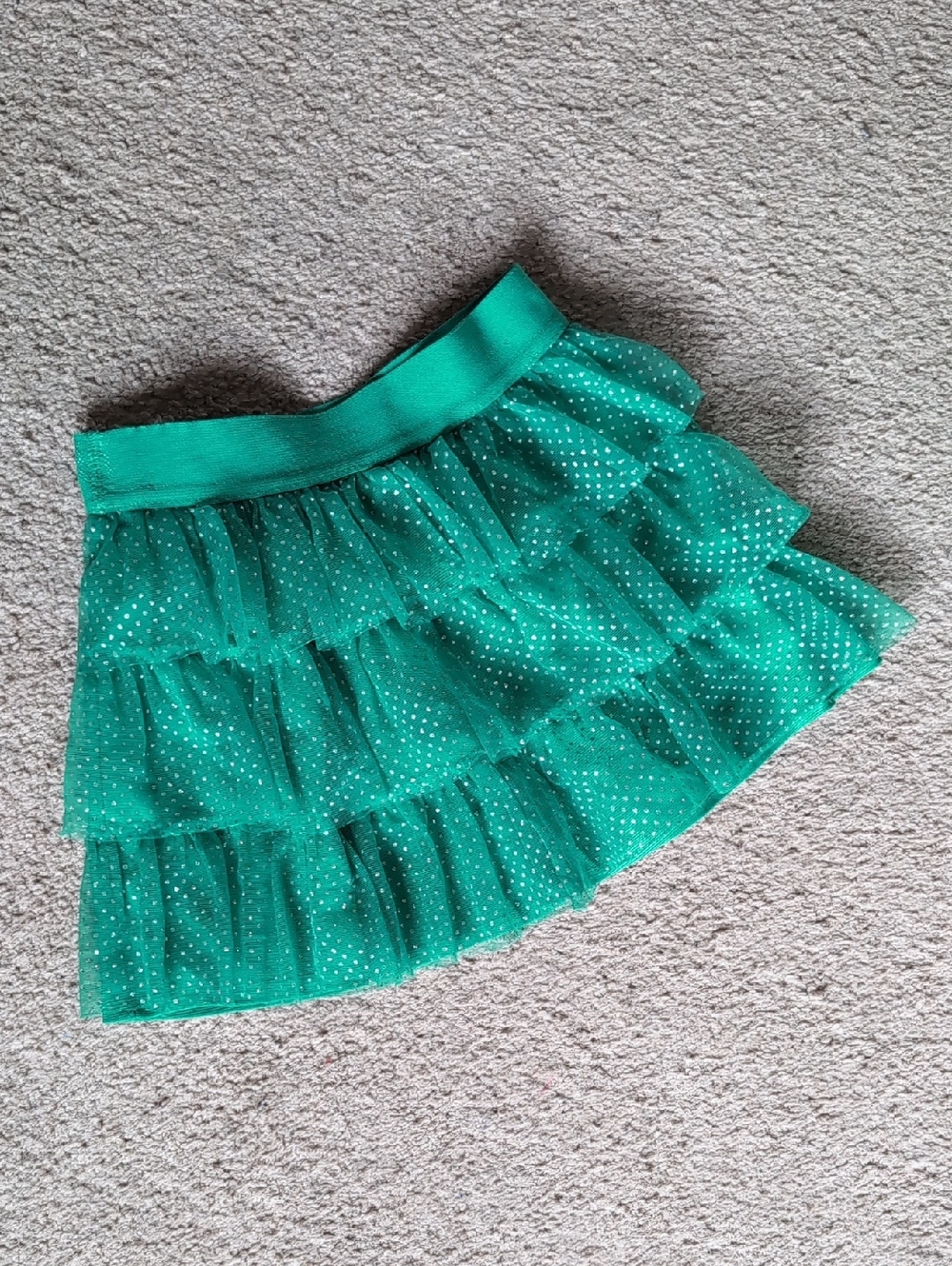 ❤️4/$20 Green Tiered Ruffle Skirt - Polka Dot Tulle